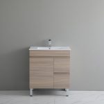 POSEIDON OAK750R-LG STELLA FLOOR STANDING VANITY RIGHT SIDE DRAWERS 750*860*460MM CABINET ONLY NATURAL OAK