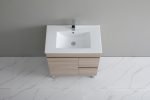 POSEIDON OAK750R-LG STELLA FLOOR STANDING VANITY RIGHT SIDE DRAWERS 750*860*460MM CABINET ONLY NATURAL OAK