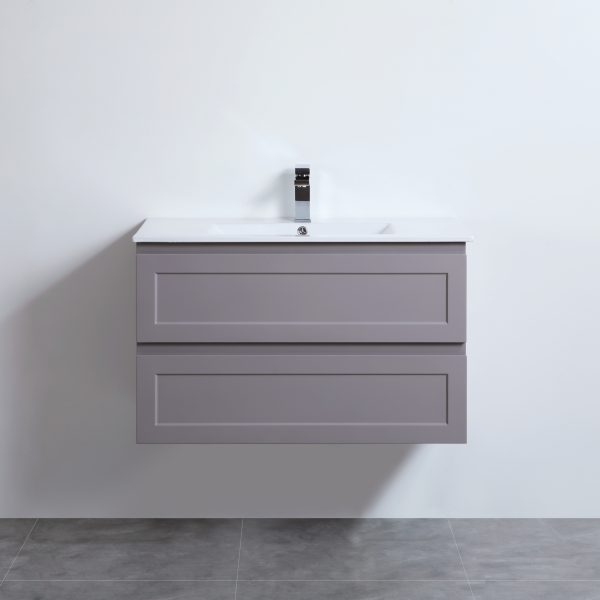 POSEIDON FMG900WH FREMANTLE WALL HUNG VANITY 900*560*460MM CABINET ONLY MATTE GREY