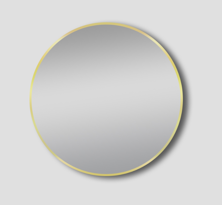 POSEIDON MBG-R80 ROUND FRAMED MIRROR 800*800 MATTE BRUSHED GOLD