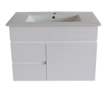 POSEIDON M74LWH STANDARD MDF WALL HUNG VANITY LEFT SIDE DRAWERS 750*500*460MM CABINET ONLY GLOSS WHITE