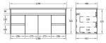POSEIDON P124WH STANDARD PVC WALL HUNG VANITY 1200*460*545MM CABINET ONLY GLOSS WHITE