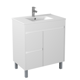 POSEIDON P74LLG STANDARD PVC FLOOR STANDING VANITY 750*460*880MM CABINET ONLY GLOSS WHITE