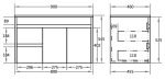 POSEIDON P94LWH-CT STANDARD PVC WALL HUNG VANITY LEFT SIDE DRAWERS 900*460*545MM CABINET WITH CERAMIC TOP GLOSS WHITE