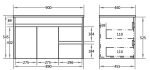 POSEIDON P94RWH-CT STANDARD PVC WALL HUNG VANITY RIGHT SIDE DRAWERS 900*460*545MM CABINET WITH CERAMIC TOP GLOSS WHITE