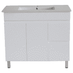 POSEIDON M93RL STANDARD SLIM MDF FLOOR VANITY RIGHT SIDE DRAWERS 900*850*360MM CABINET ONLY GLOSS WHITE