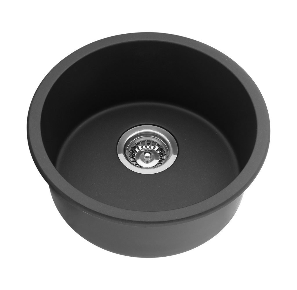 POSEIDON QKS4141-MB QUARTZ UNDERMOUNT KITCHEN SINK 410*410*210MM MATTE BLACK