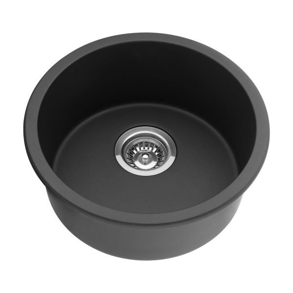 POSEIDON QKS4141-MB QUARTZ UNDERMOUNT KITCHEN SINK 410*410*210MM MATTE BLACK