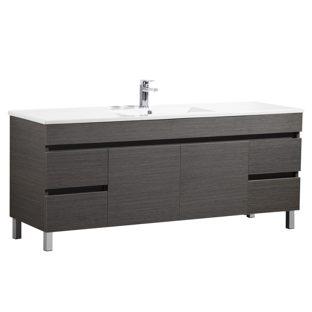 POSEIDON EV154L-DB EVIE PVC FLOOR STANDING VANITY 1500*860*460MM CABINET ONLY DARK BROWN