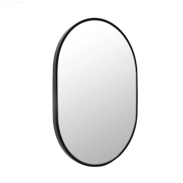 POSEIDON MBK-050100 FRAMED OVAL MIRROR 500*1000*5 MATTE BRUSHED BLACK