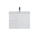 POSEIDON AC74LW-MW ACACIA SHAKER WALL HUNG VANITY LEFT SIDE DRAWERS 750*460*560MM CABINET ONLY MATTE WHITE