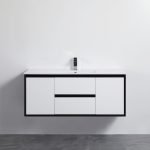 POSEIDON PE1200WH PETRA WALL HUNG VANITY 1190*455*525MM CABINET ONLY MATTE WHITE & BLACK