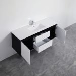 POSEIDON PE1500WH PETRA WALL HUNG VANITY 1490*455*525MM CABINET ONLY MATTE WHITE & BLACK