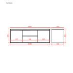 POSEIDON PE1500WH PETRA WALL HUNG VANITY 1490*455*525MM CABINET ONLY MATTE WHITE & BLACK