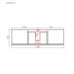 POSEIDON PE1500WH PETRA WALL HUNG VANITY 1490*455*525MM CABINET ONLY MATTE WHITE & BLACK