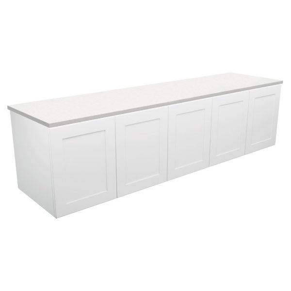 FIENZA 180M MILA WALL HUNG VANITY 1800 CABINET ONLY SATIN WHITE