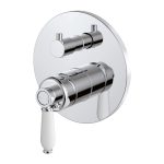 FIENZA 202102 ELEANOR WALL MIXER WITH DIVERTER CHROME AND COLOURED WITH CERAMIC HANDLE