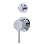 FIENZA 228102-4 KAYA WALL MIXER WITH DIVERTER SMALL ROUND PLATES CHROME AND COLOURED