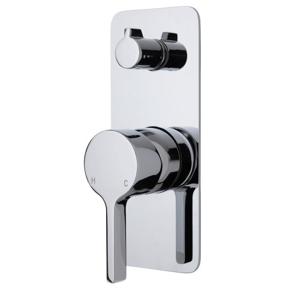 FIENZA 229102-2 SANSA WALL MIXER WITH DIVERTER SOFT SQUARE PLATE CHROME AND COLOURED