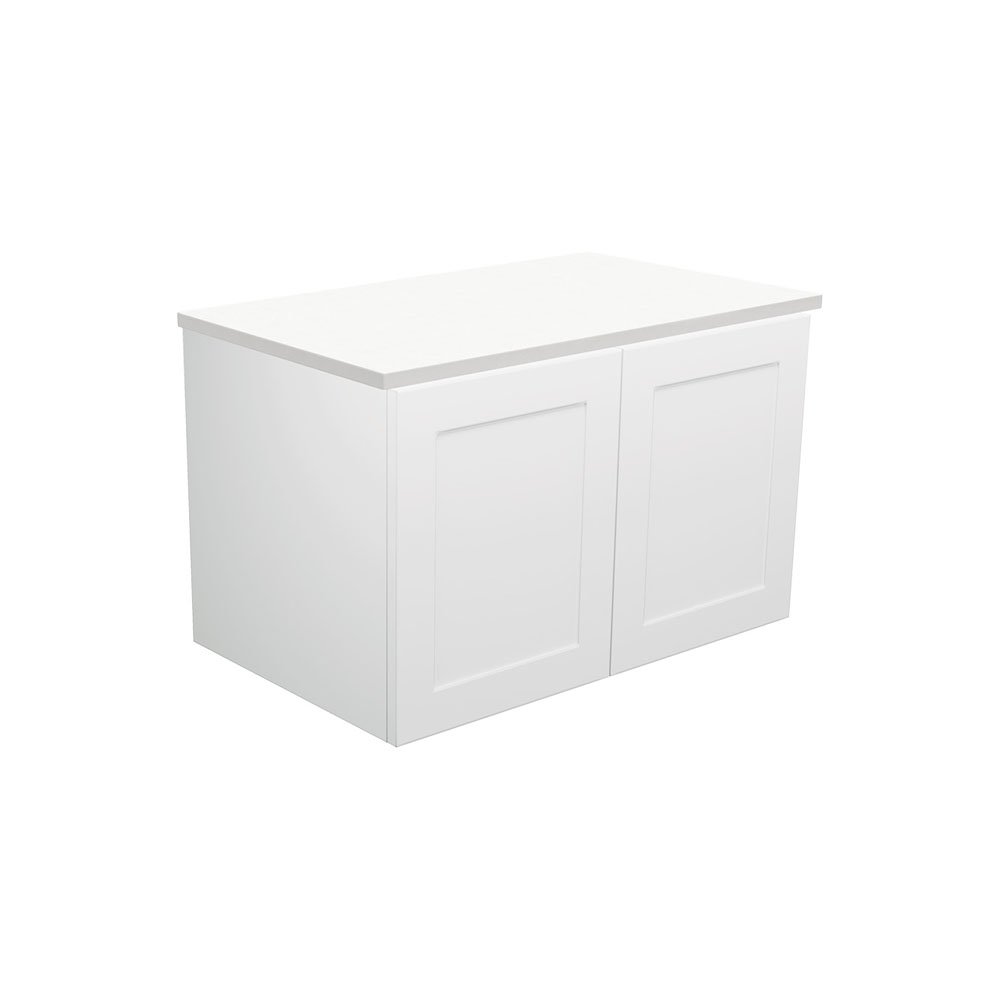 FIENZA 75M MILA WALL HUNG VANITY 750 CABINET ONLY SATIN WHITE