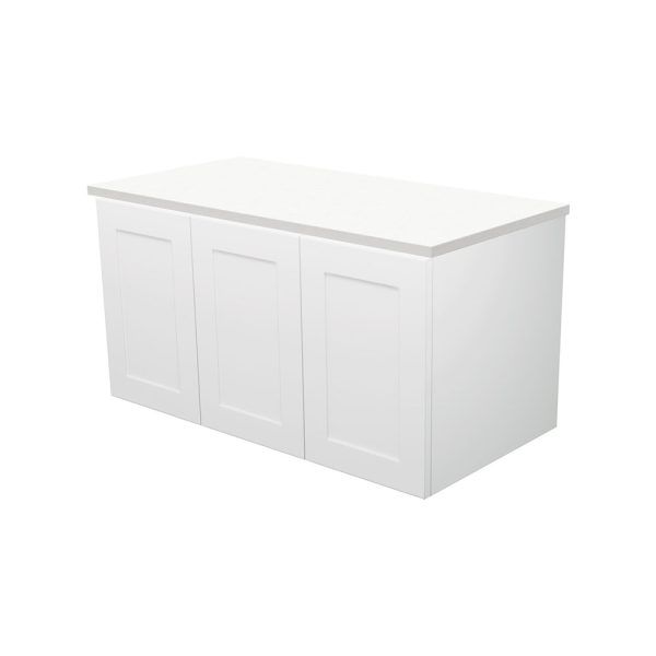 FIENZA 90M MILA WALL HUNG VANITY 900 CABINET ONLY SATIN WHITE