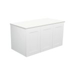 FIENZA 90M MILA WALL HUNG VANITY 900 CABINET ONLY SATIN WHITE