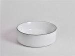 UDBK AR-524B-CBLG ARISE ROUND ABOVE COUNTER BASIN GLOSS WHITE WITH BLACK RIM