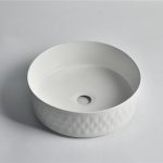 UDBK EV-524BR-MW EVEN ROUND TEXTURED ABOVE COUNTER BASIN MATTE WHITE