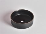 UDBK AR-524B-MBGE ARISE ROUND ABOVE COUNTER BASIN MATTE BLACK WITH GOLD RIM