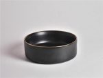 UDBK AR-524B-MBGE ARISE ROUND ABOVE COUNTER BASIN MATTE BLACK WITH GOLD RIM