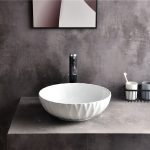 UDBK LR-435-H LUNAR TEXTURED ABOVE COUNTER BASIN GLOSS WHITE