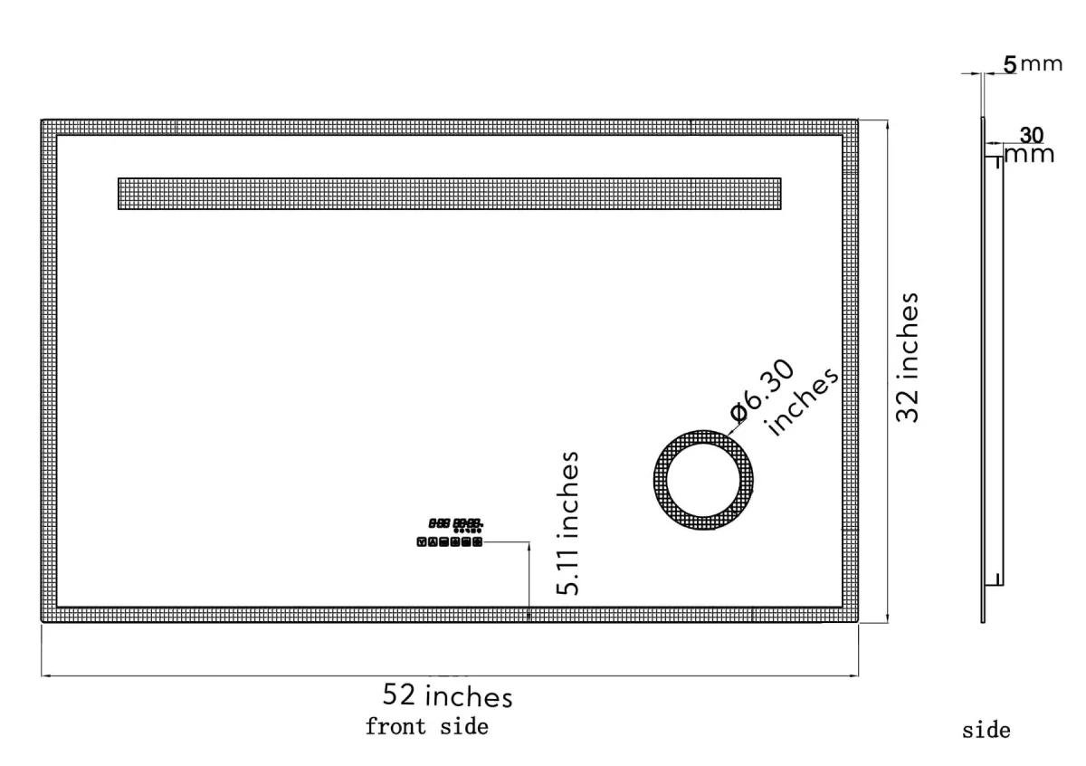 UDBK LED-13 RECTANGLE SMART LED MIRROR