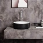 UDBK OR-524B-TMB ORBIT ROUND ABOVE COUNTER BASIN MATTE WHITE & BLACK