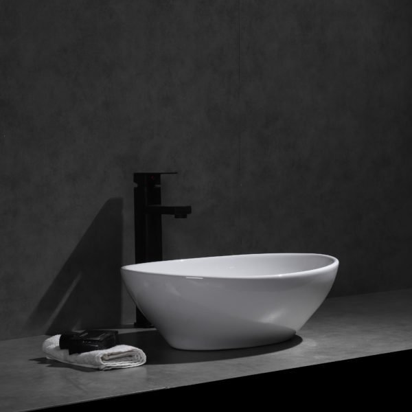 UDBK LR-082 LUNAR ABOVE COUNTER BASIN GLOSS WHITE