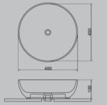 UDBK LR-435 LUNAR ABOVE COUNTER BASIN GLOSS WHITE