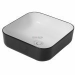 POSEIDON PA3838MBW ABOVE COUNTER BASIN 385*385*135MM MATTE BLACK & WHITE