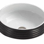POSEIDON PA4343BW ABOVE COUNTER ART BASIN 435*435*145MM MATTE BLACK & WHITE