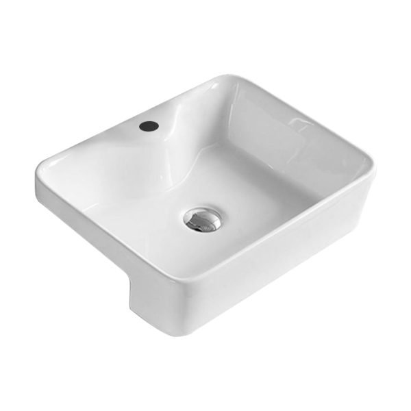 POSEIDON PSR4837 SEMI RECESS BASIN 480*370*130MM GLOSS WHITE