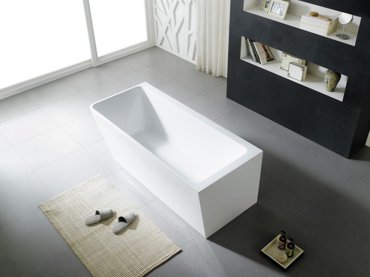 POSEIDON AVIS CORNER ACBT BACK TO WALL BATHTUB GLOSS WHITE