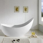 POSEIDON POSH FREE STANDING BATHTUB WITH OVERFLOW GLOSS WHITE