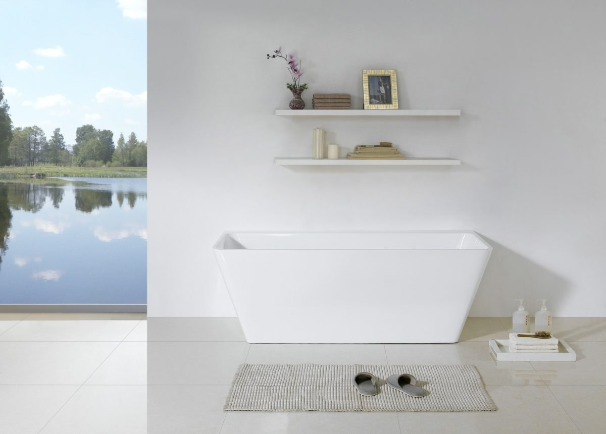 POSEIDON AVIS ABT-NF BACK TO WALL BATHTUB GLOSS WHITE