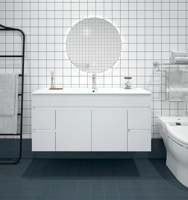 UNICASA BIP-120W-GW BIANCA WALL HUNG PVC VANITY 1200MM GLOSS WHITE
