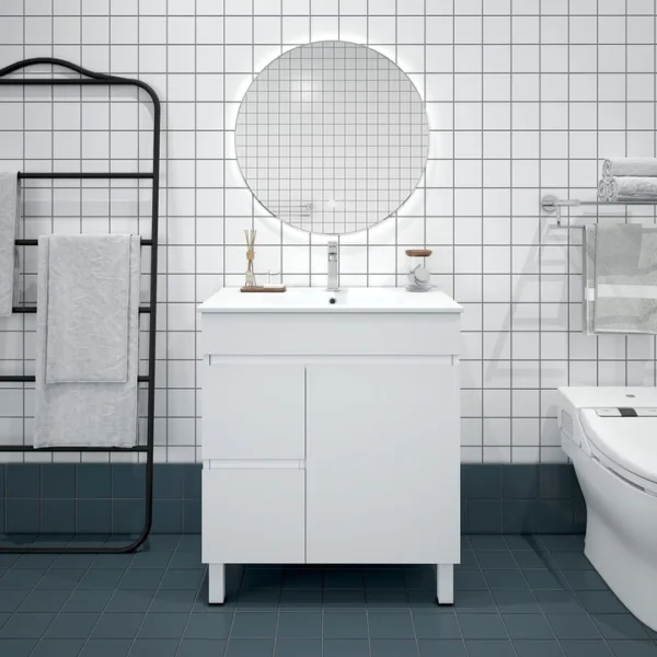 UNICASA BIP-75L-GW BIANCA FREESTANDING PVC VANITY 750MM GLOSS WHITE