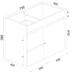 UNICASA BIP-75W-GW BIANCA WALL HUNG PVC VANITY 750MM GLOSS WHITE