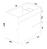UNICASA BIP-75W-GW BIANCA WALL HUNG PVC VANITY 750MM GLOSS WHITE