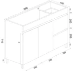 UNICASA BIP-90L-GW BIANCA FREESTANDING PVC VANITY 900MM GLOSS WHITE