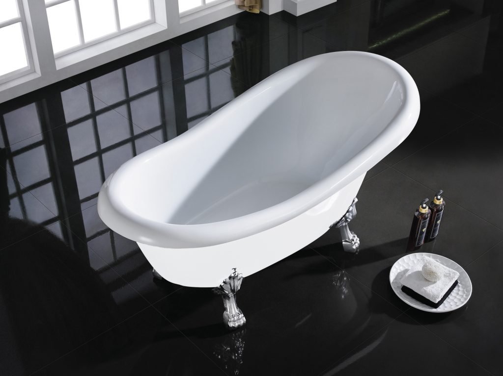 POSEIDON ESPADA FREE STANDING CLAWFOOT BATHTUB GLOSS WHITE