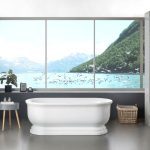 POSEIDON FREMANTLE FREE STANDING BATHTUB GLOSS WHITE