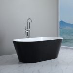 POSEIDON OVIA FREE STANDING BATHTUB GLOSS BLACK