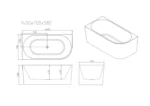 UNICASA NO-W NOVA RIGHT/LEFT CORNER ULTRA THIN BATH GLOSS WHITE